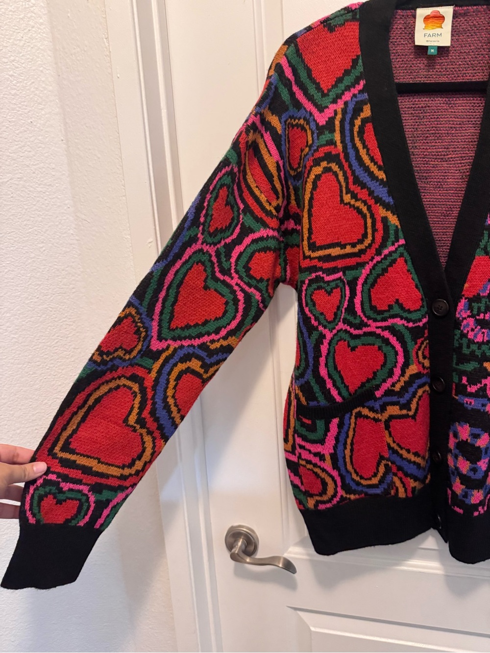 Farm Rio Mixed Rainbow Wild Hearts Snakes Cardigan - Picture 5 of 8